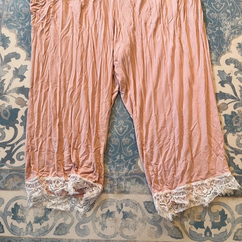 Ambrielle 2pc Sleep Set PJs 2XL Pink White Lace - Picture 6 of 15